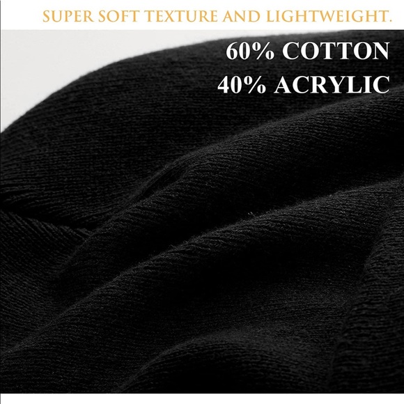 BLACK UNISEX SATIN LINED (winter) BEANIE HAT (BRAND NEW) - Picture 3 of 4